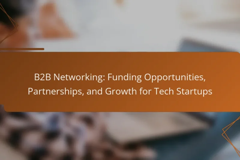 B2B Networking: Funding Opportunities, Partnerships, and Growth for Tech Startups