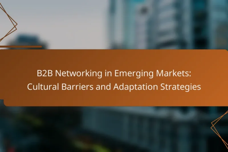 B2B Networking in Emerging Markets: Cultural Barriers and Adaptation Strategies