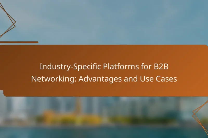 Industry-Specific Platforms for B2B Networking: Advantages and Use Cases