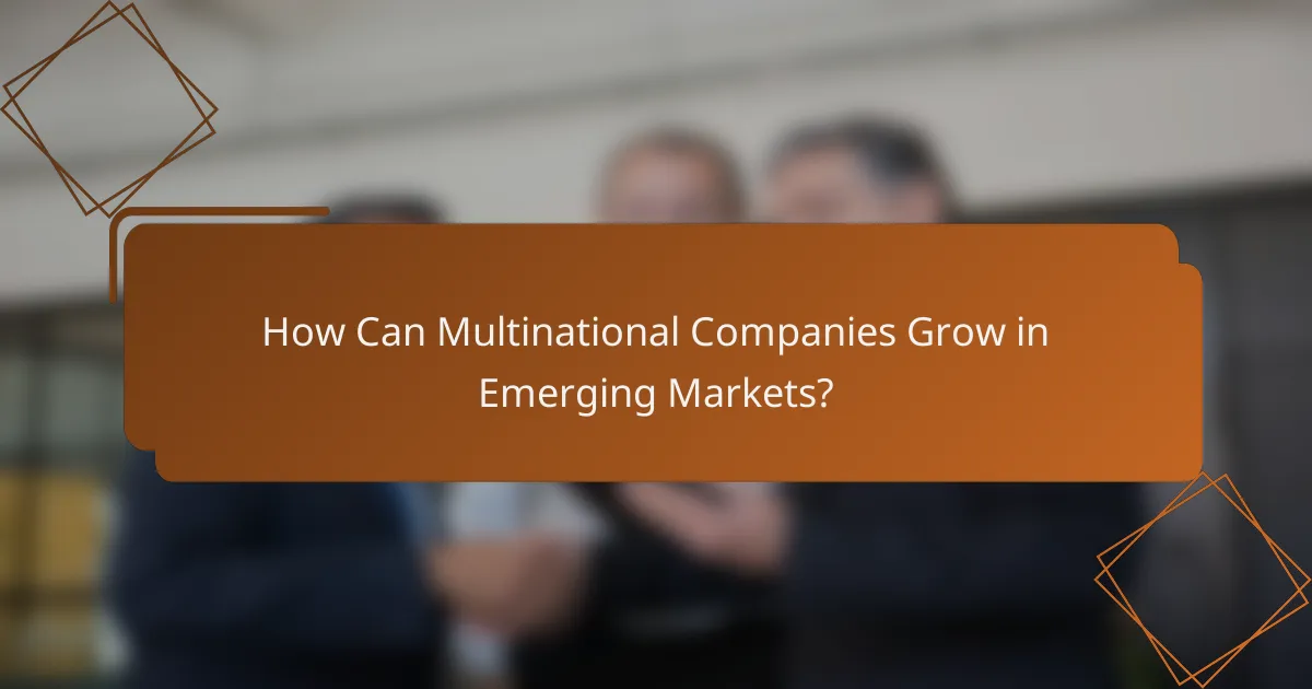 How Can Multinational Companies Grow in Emerging Markets?