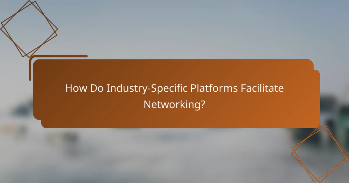 How Do Industry-Specific Platforms Facilitate Networking?