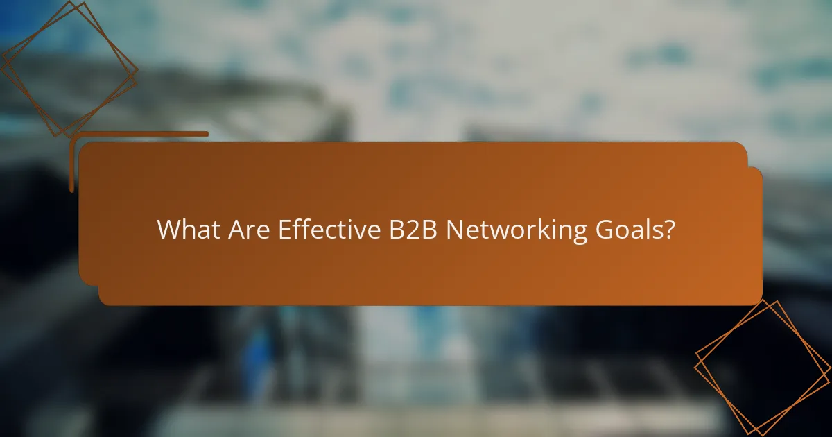 What Are Effective B2B Networking Goals?