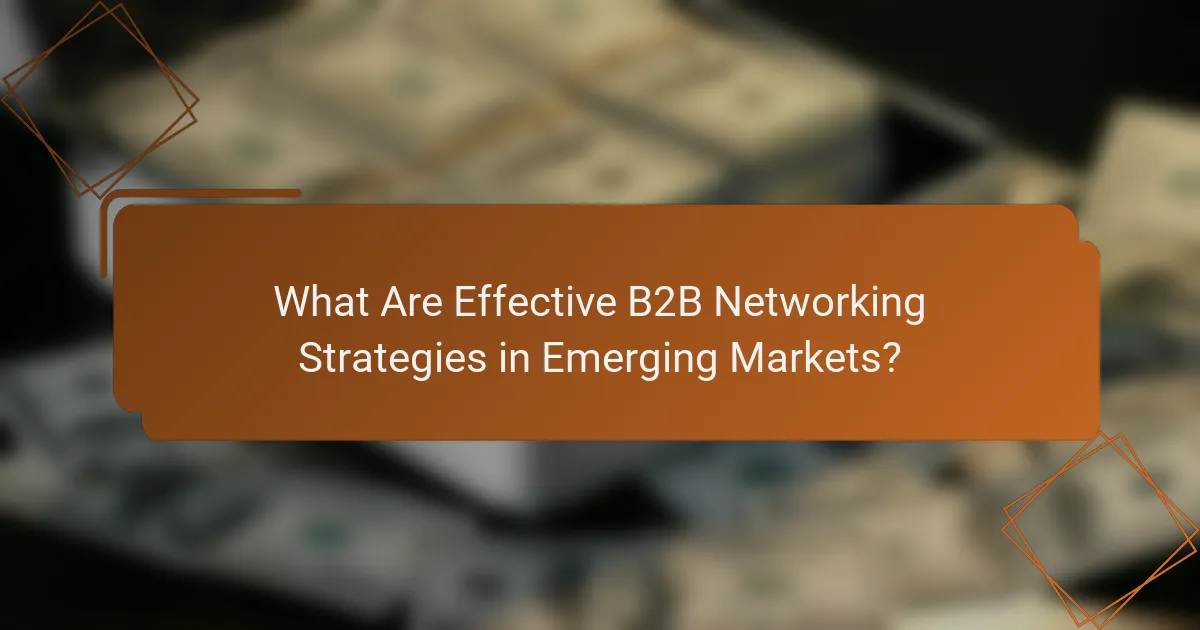 What Are Effective B2B Networking Strategies in Emerging Markets?