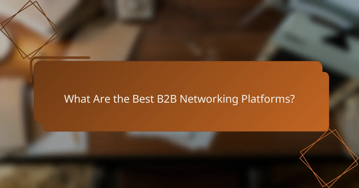 What Are the Best B2B Networking Platforms?