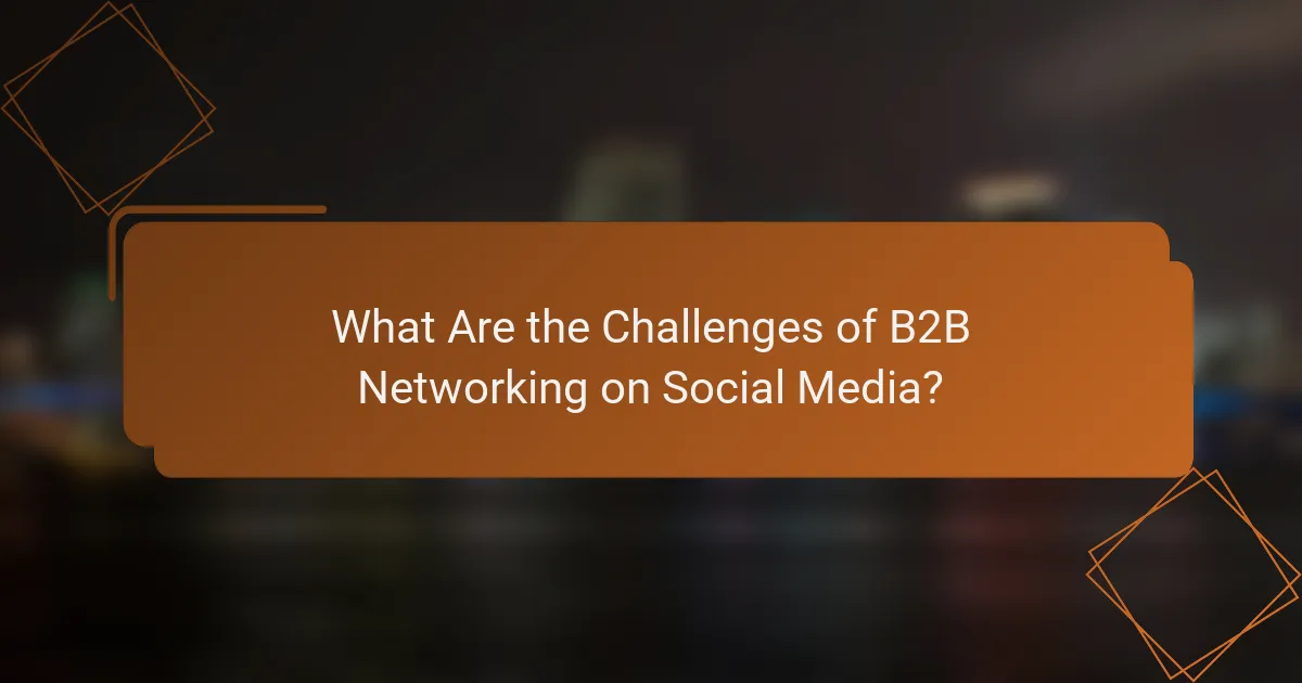 What Are the Challenges of B2B Networking on Social Media?