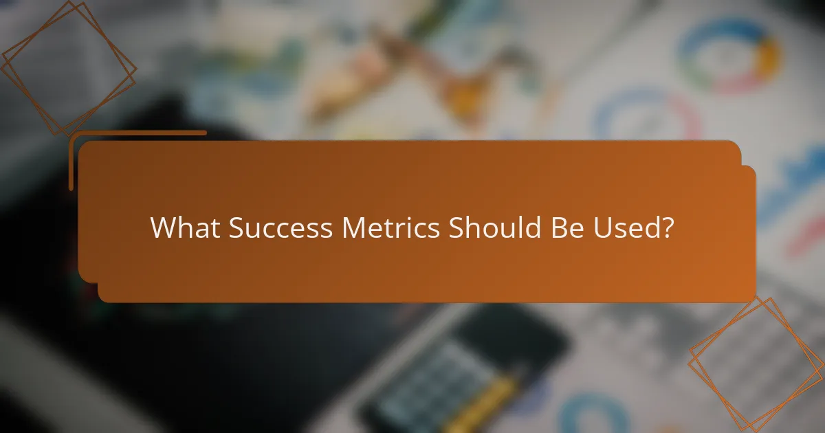 What Success Metrics Should Be Used?