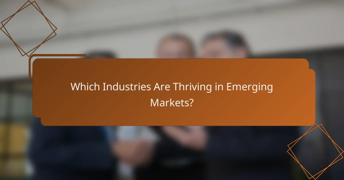 Which Industries Are Thriving in Emerging Markets?